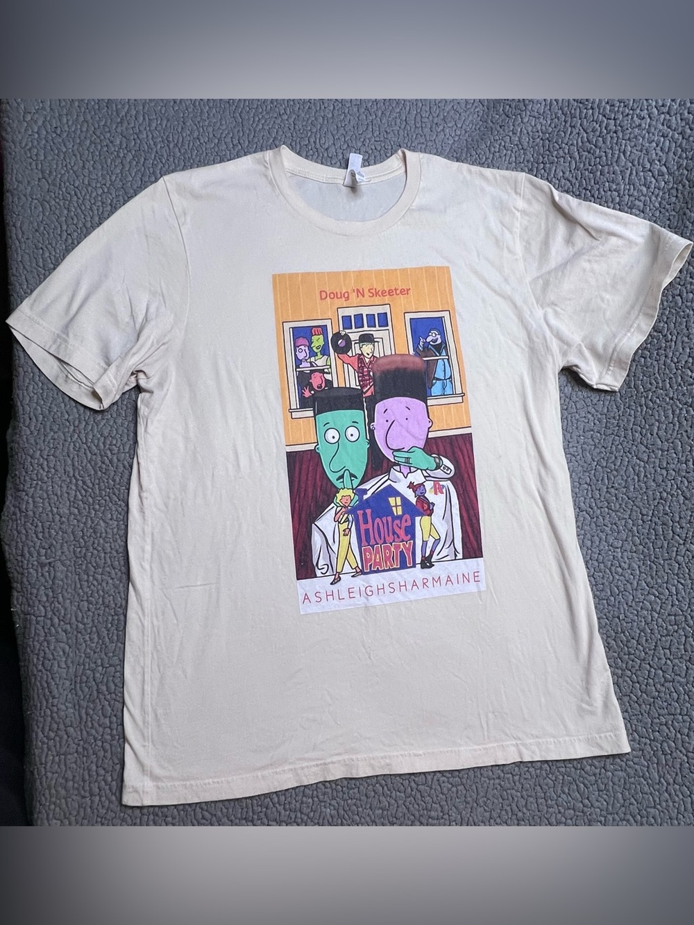 Bella + Canvas Doug N Skeeter House Party T Shirt Cream Color Men’s Size XL